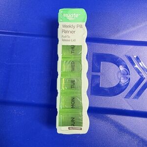 Equate Green Weekly Pill Planner - 7 Day Push-to-Release